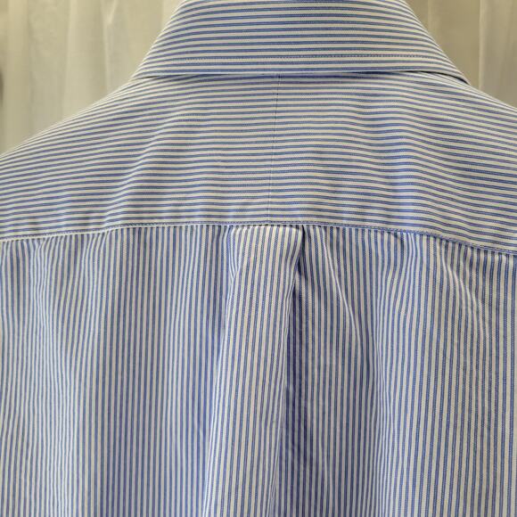 MICHAEL Michael Kors 100% Cotton Blue Stripe Dress Shirt, 16.5  32/33 - Picture 8 of 10